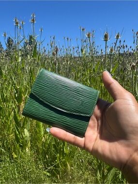 #112 LV Green EPI Leather Card case/Wallet
